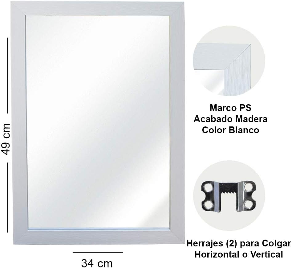 Espejo contemporáneo de marco blanco