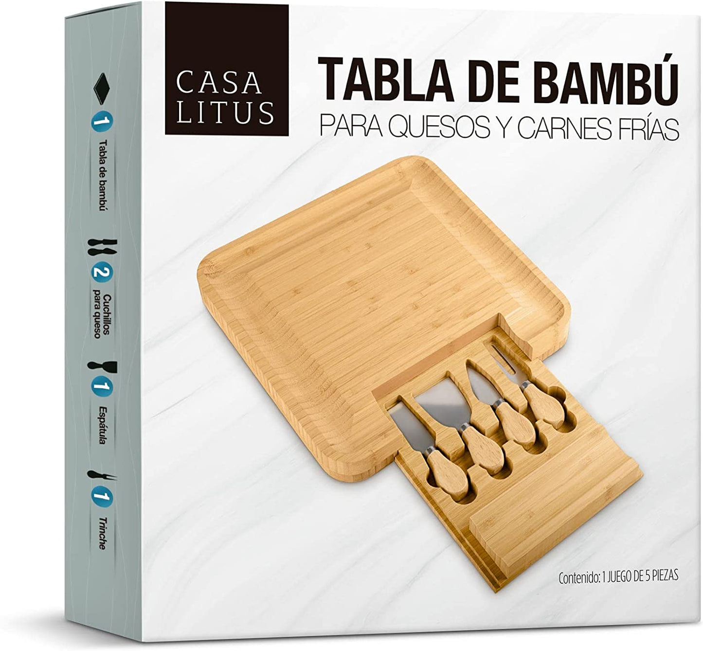 Tabla para Quesos de Madera de Bambú